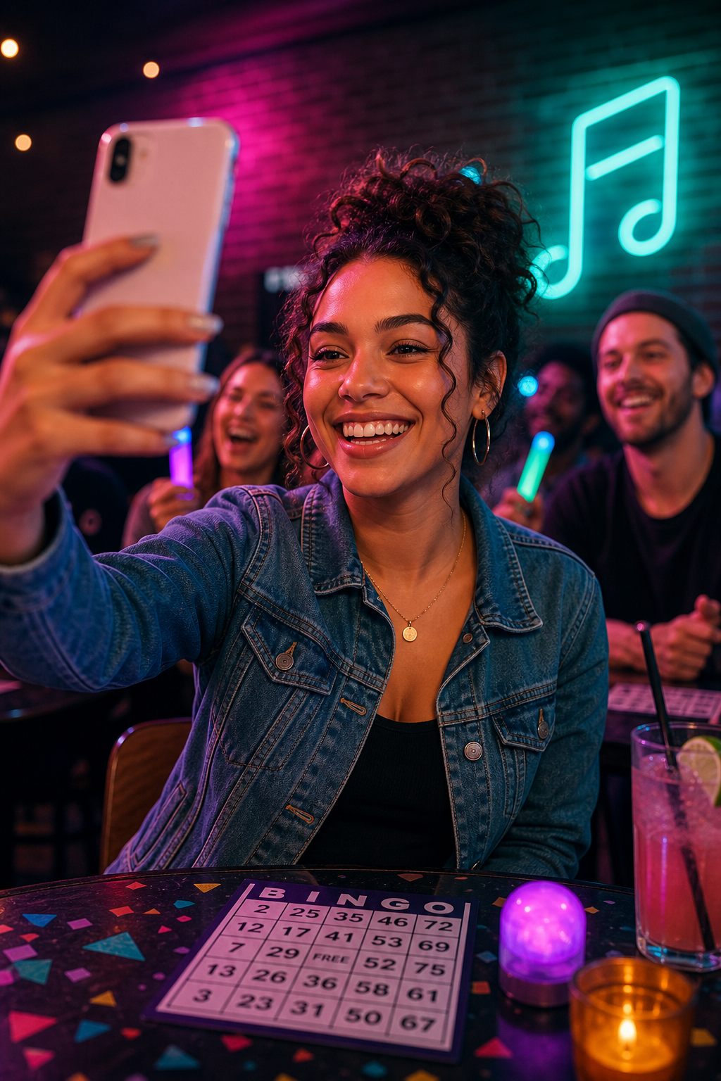 Person taking a selfie at game night